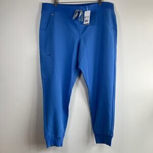 NWT Figs High Waisted Zamora Jogger Scrub Pants Womens 2XL Blue Nurse Medical